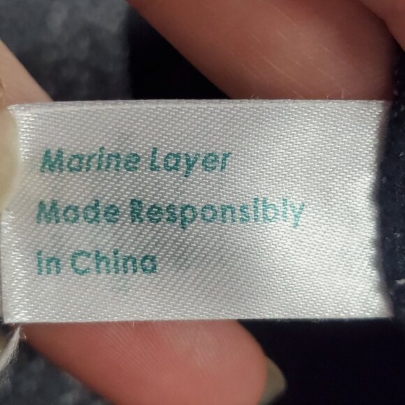 Marine Layer Women Chill Textured Sweatshirt Size XS Gray Organic Comfort Lounge - Picture 5 of 11